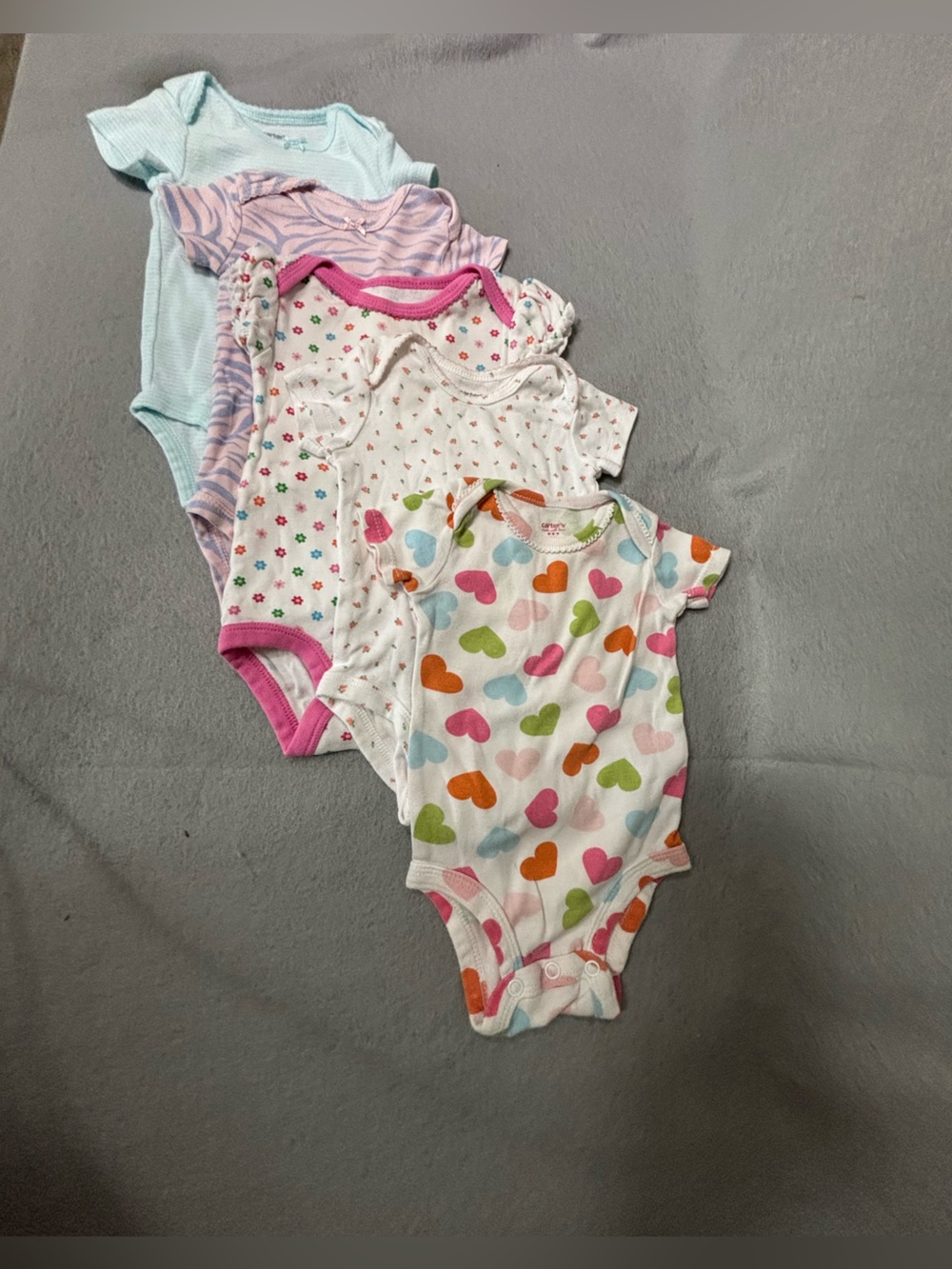 Carter's Baby Onesie Multi Design and Colors Girls 0-3 Mo